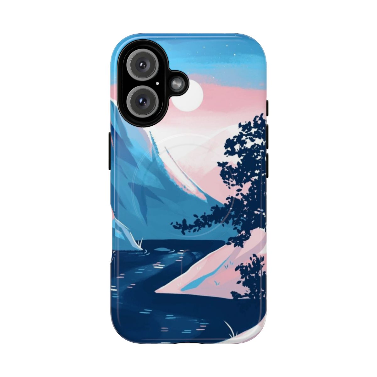 Transgender pride flag mountain landscape phone case