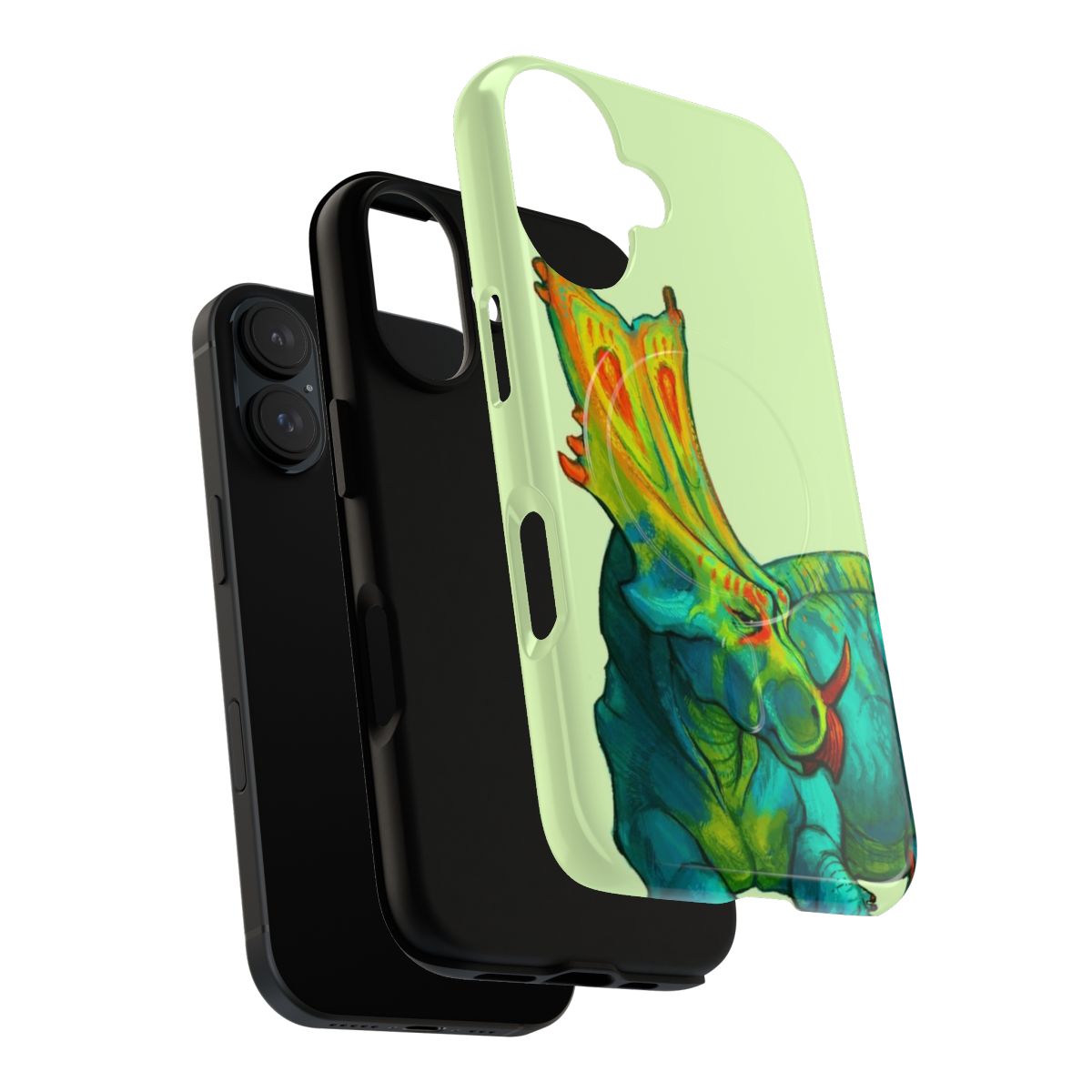 Chasmosaurus Belli Dinosaur Phone Case with Magnetic Tough Cover - Layers