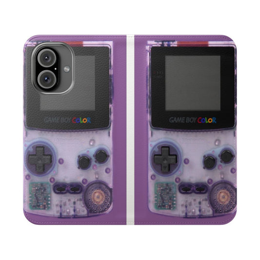 Retro-inspired phone case with gameboy color-style design