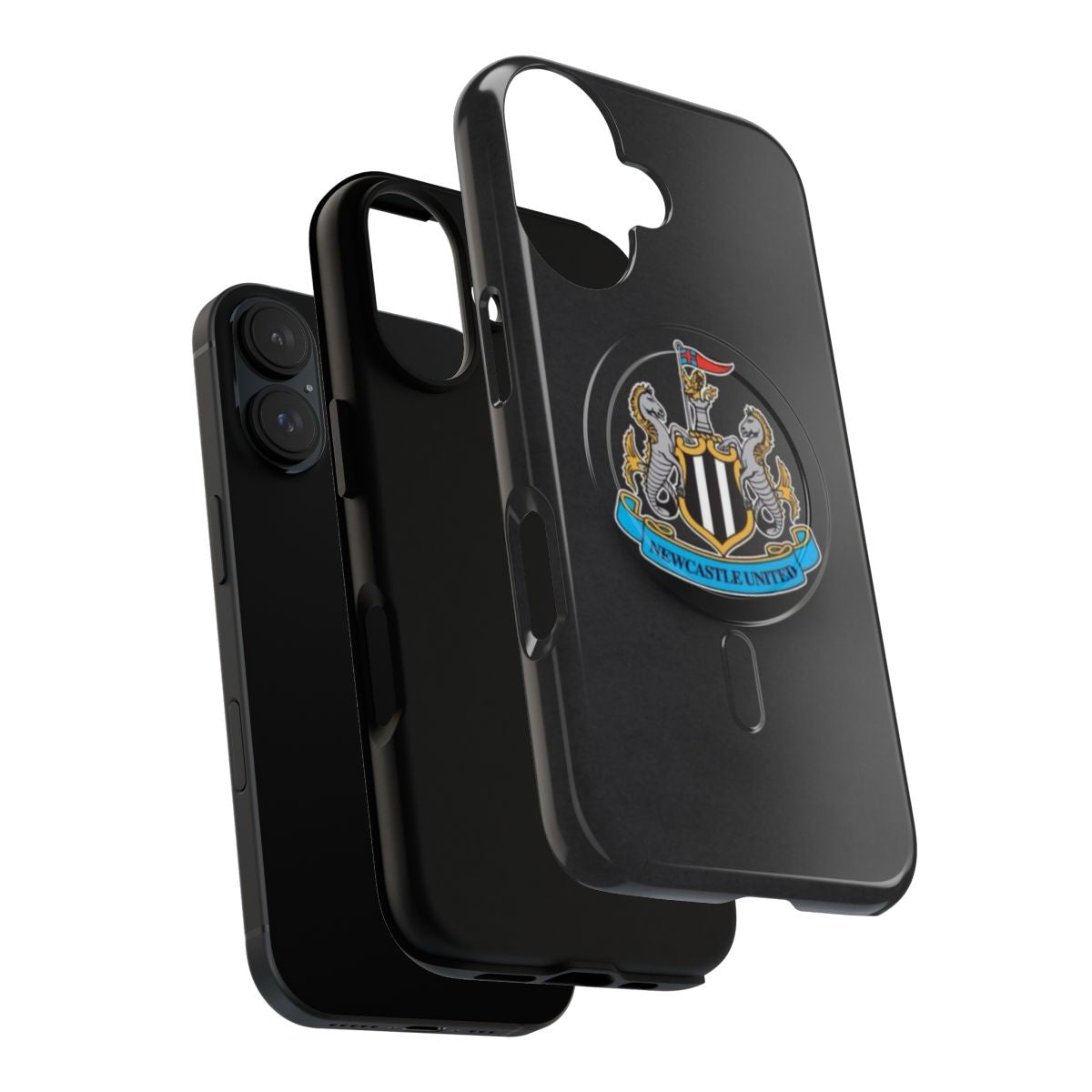 Magnetic protective phone case featuring the Newcastle soccer club logo and colors - Layers