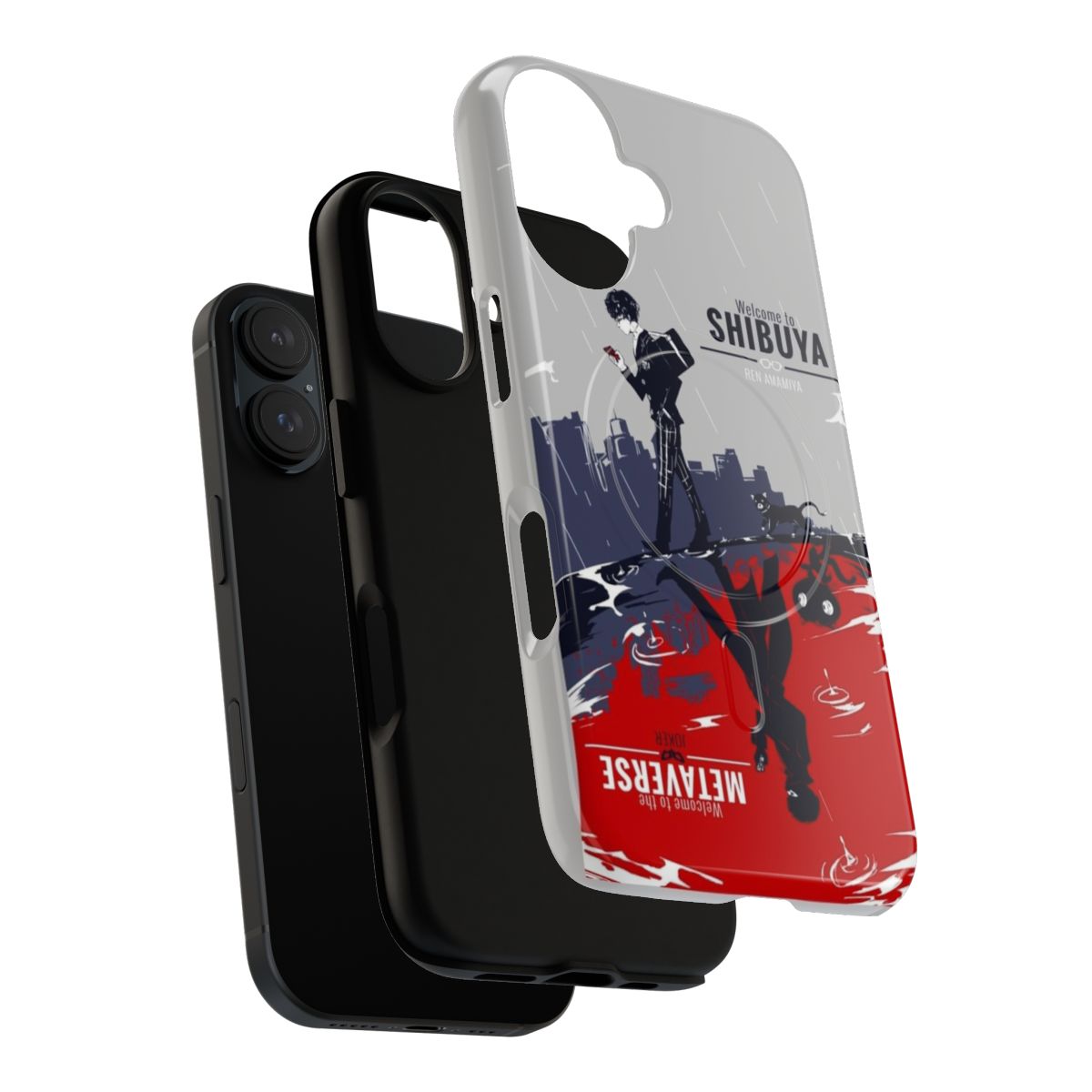 Colorful and durable phone case featuring characters from the Persona series and Shibuya Metaverse - Layers