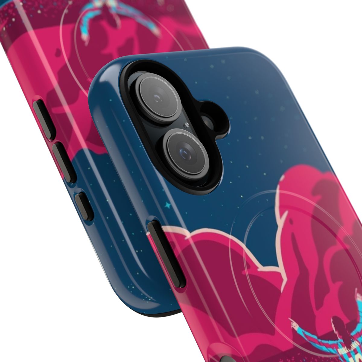 Colorful phone case design featuring soccer star Ronaldinho in an artistic, starry night setting. - Detail