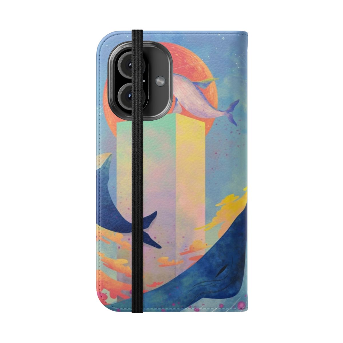 BTS-inspired flip cover phone case featuring "We Are Bulletproof: Eternal" fanart design - Folded Front