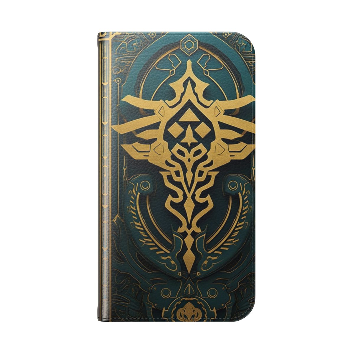 Fantasy-inspired Zelda-themed flip cover phone case - Folded Back