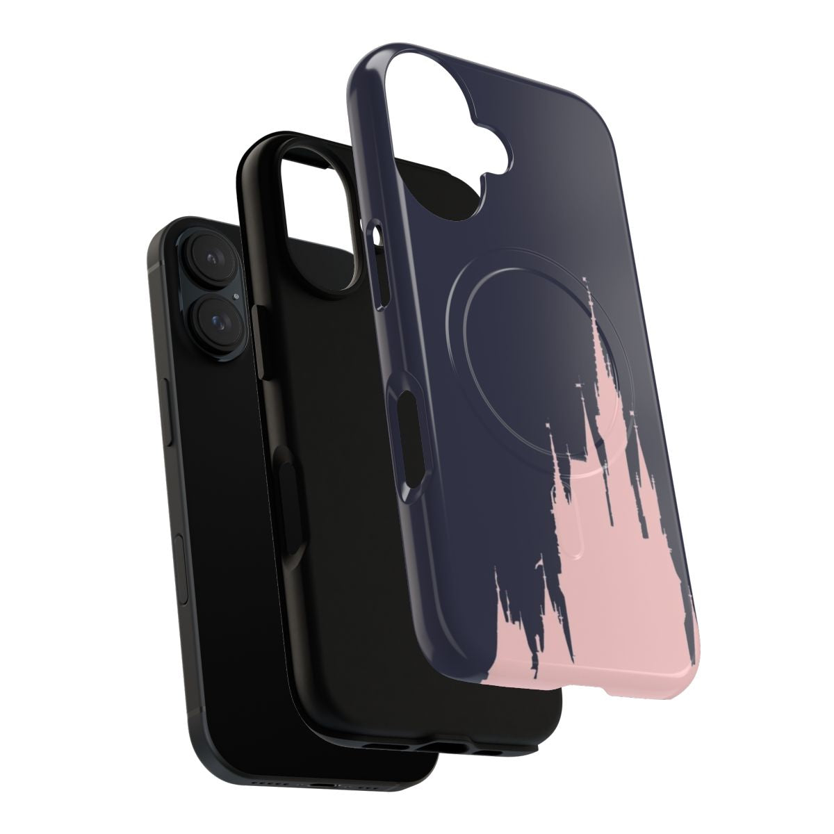 Millennial pink phone case with magic kingdom castle silhouette design - Layers