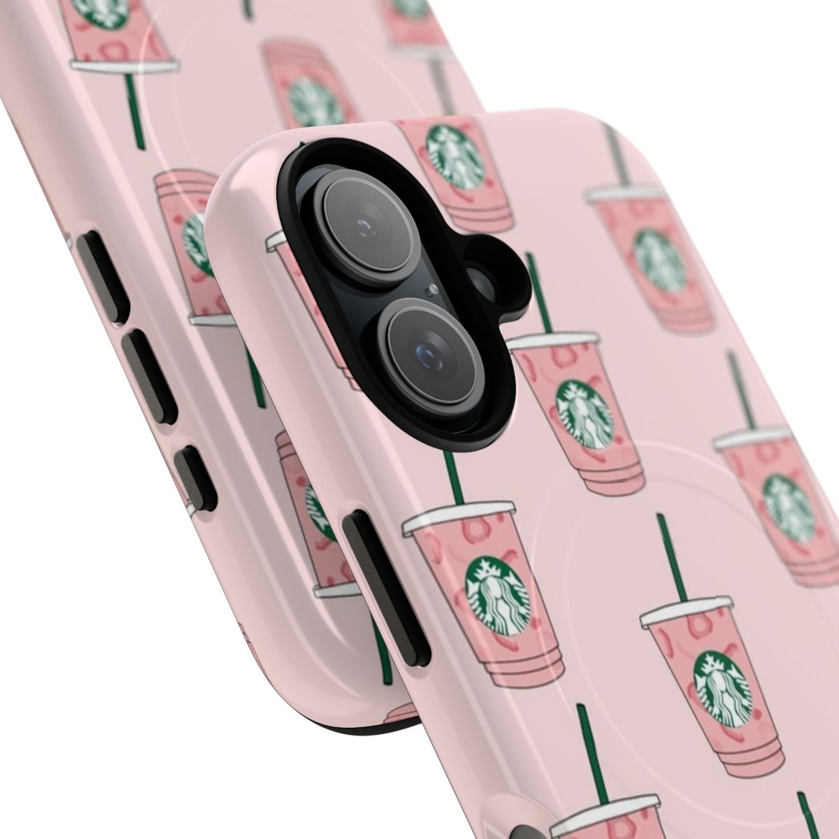 Pink Drink Magnetic Phone Case with Pastel and Aesthetic VSCO Design - Detail