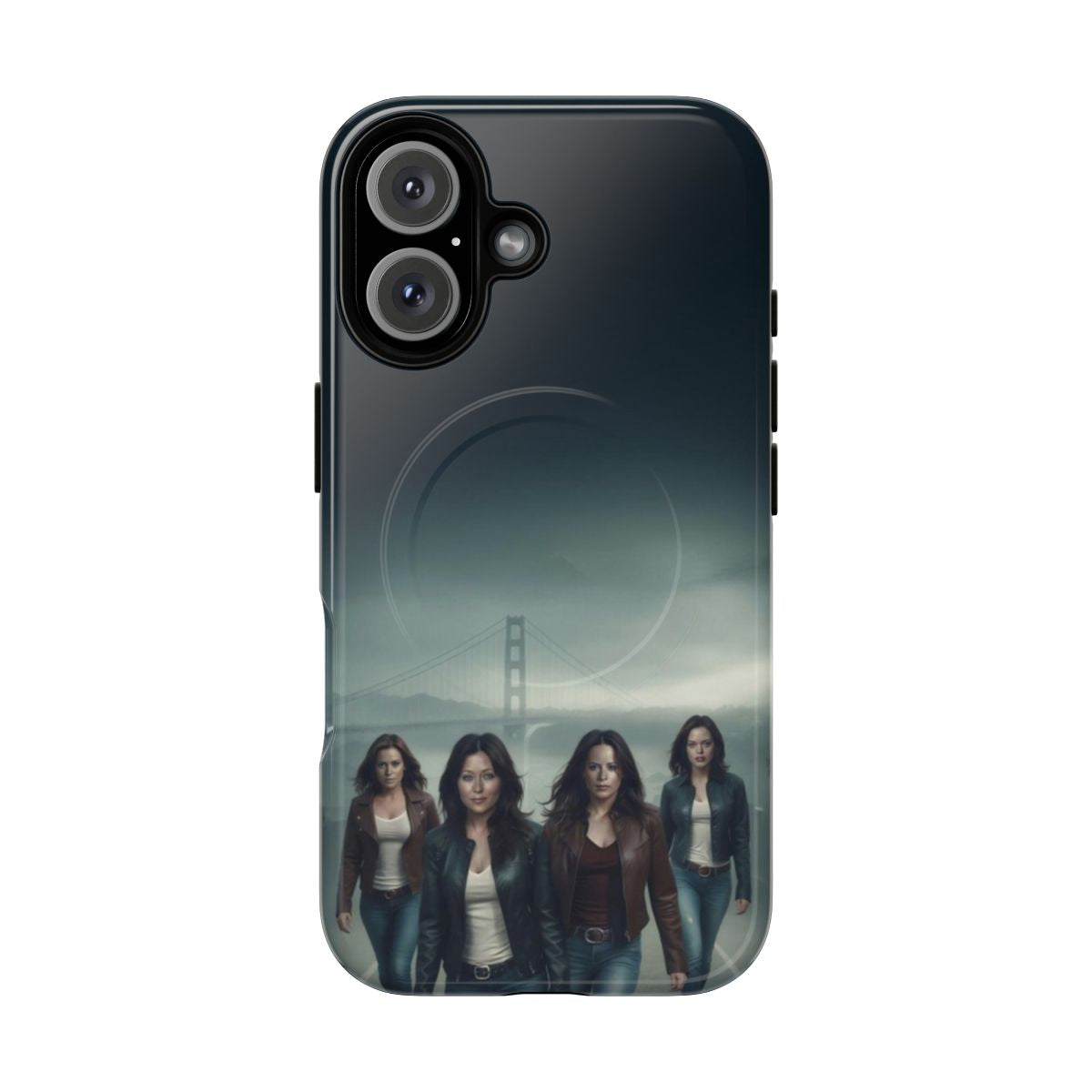 Protective phone case with Four Witches and triquetra design