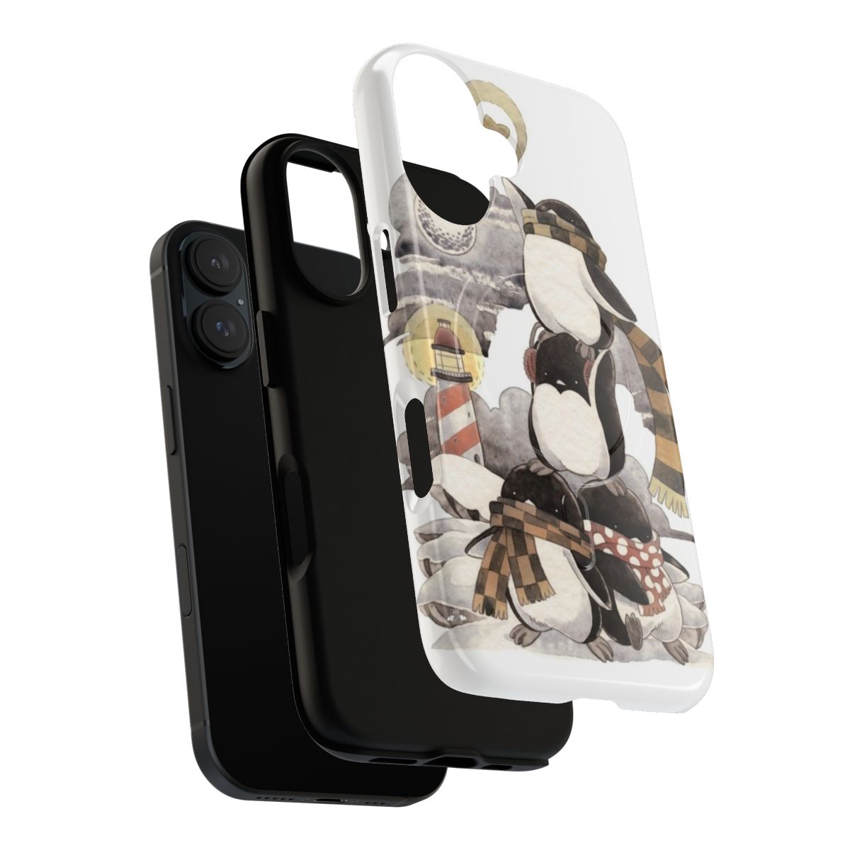 Penguin-themed magnetic and tough phone case - Layers