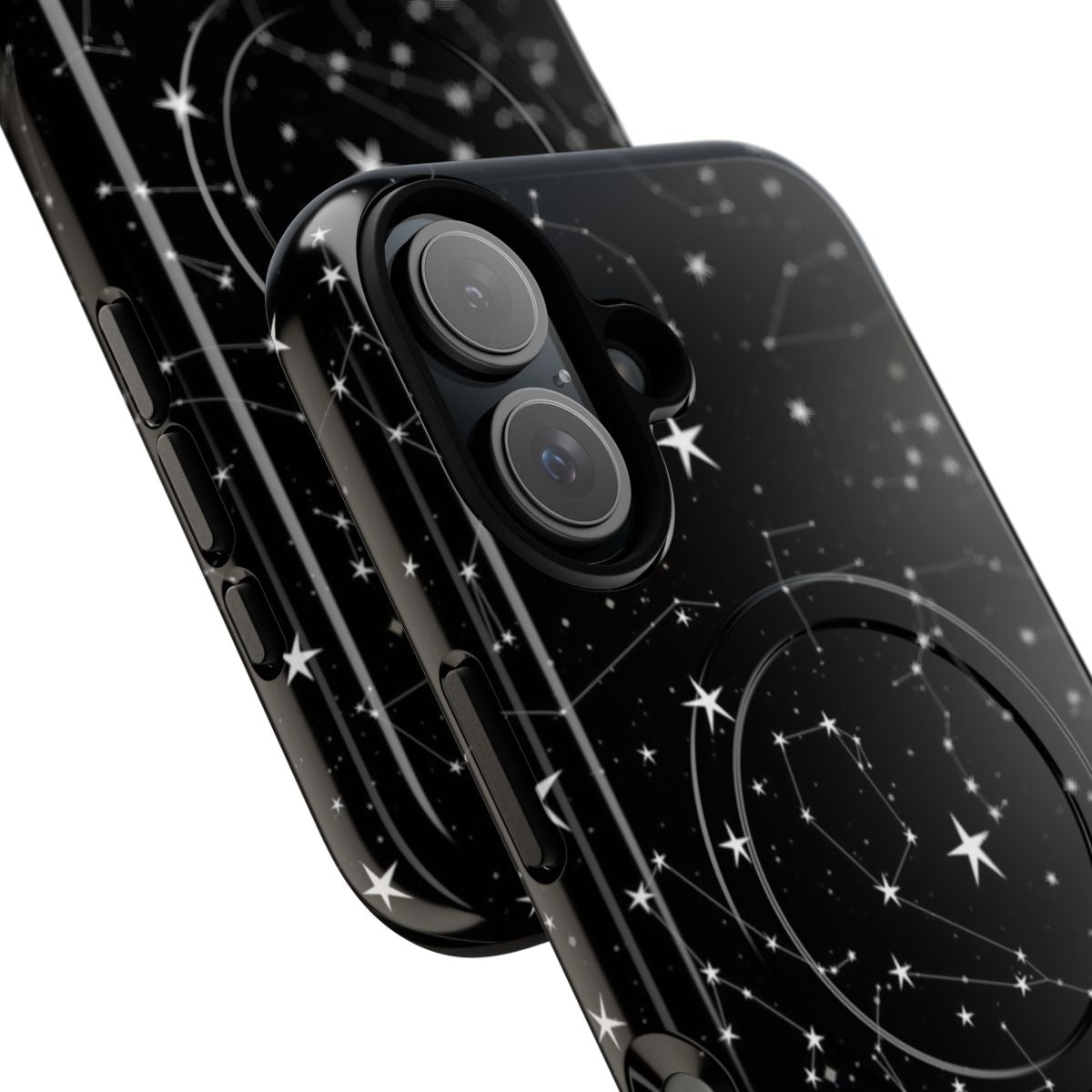 Stylish magnetic phone case with a space-themed constellation design - Detail