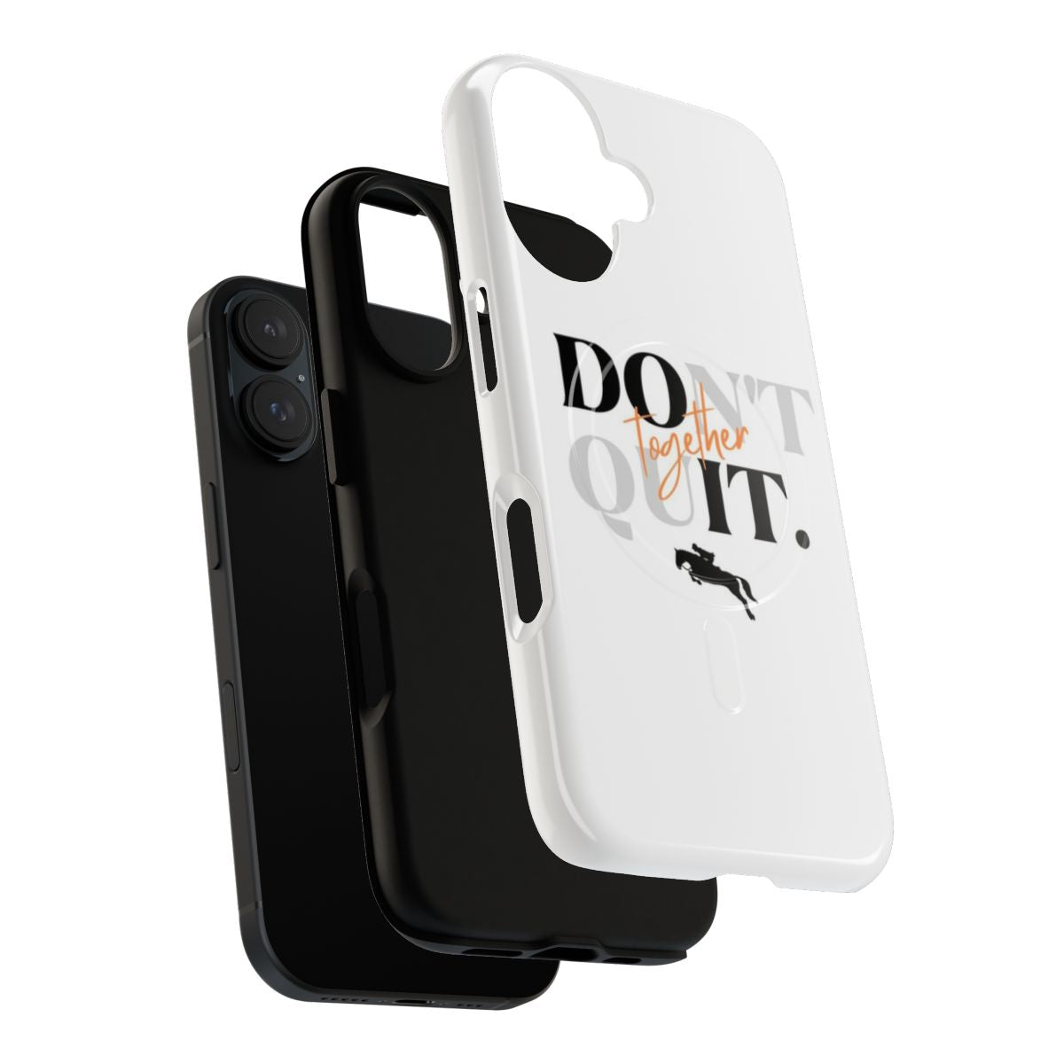 Magnetic tough phone case with a "Do It Together" design for equestrian and horse lovers - Layers