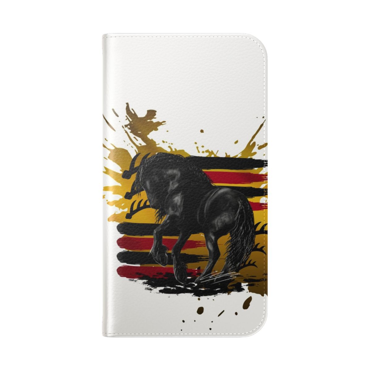 Sports car inspired flip cover phone case with automotive design elements - Folded Back