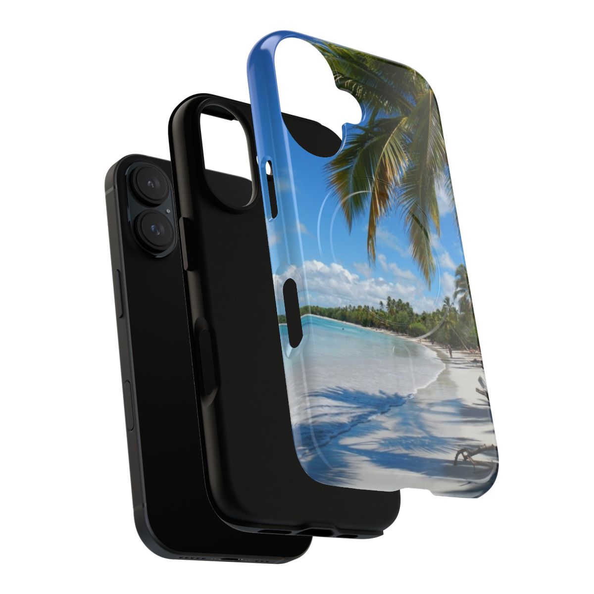 Colorful boho-inspired magnetic phone case with beach and tropical design - Layers