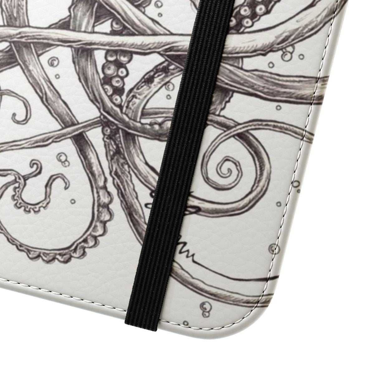 Artistic black and white octopus-inspired phone case cover - Close Up