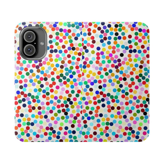 Vibrant polka dot phone case inspired by the artwork of Robert Hirst