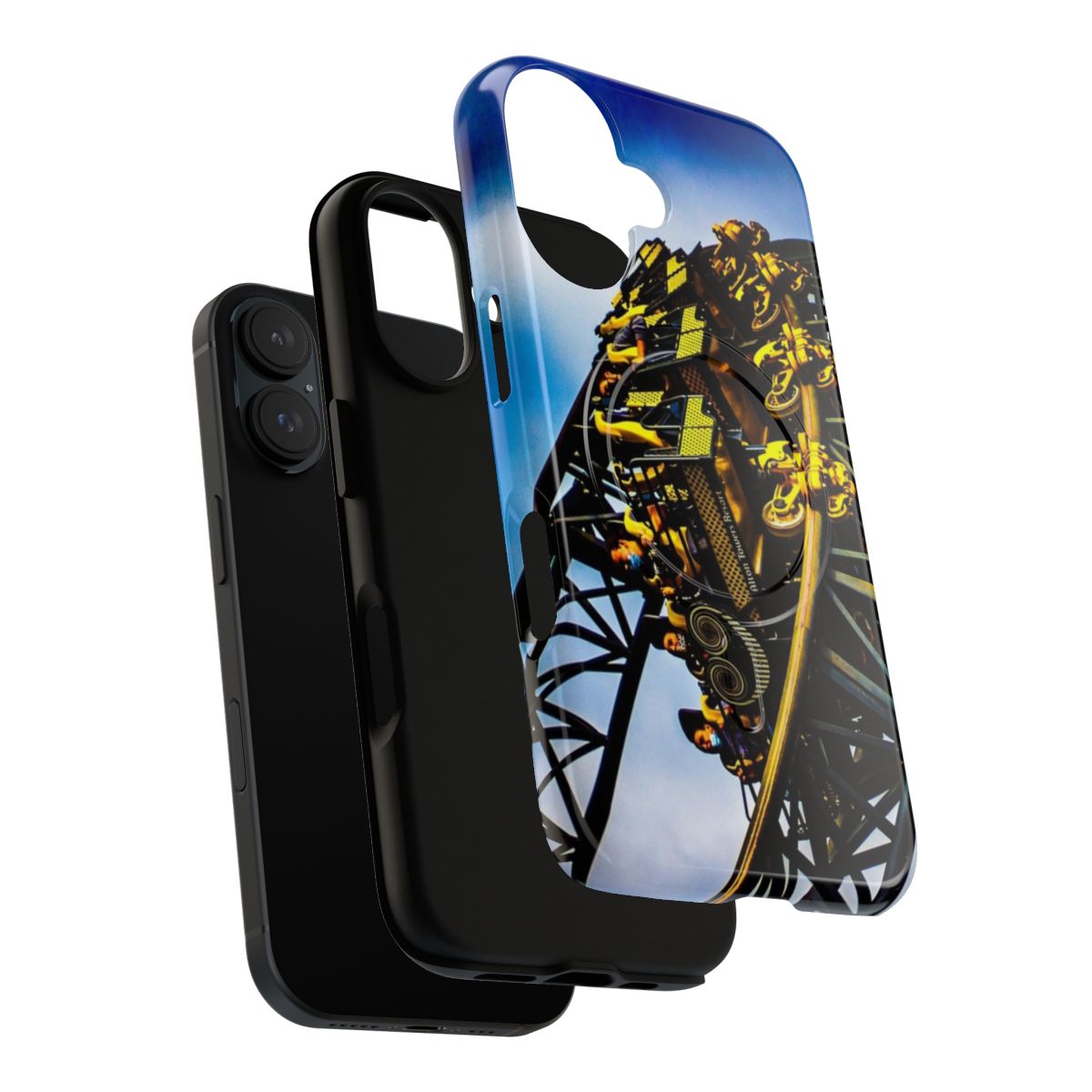 Magnetic phone case with a thrilling rollercoaster design - Layers