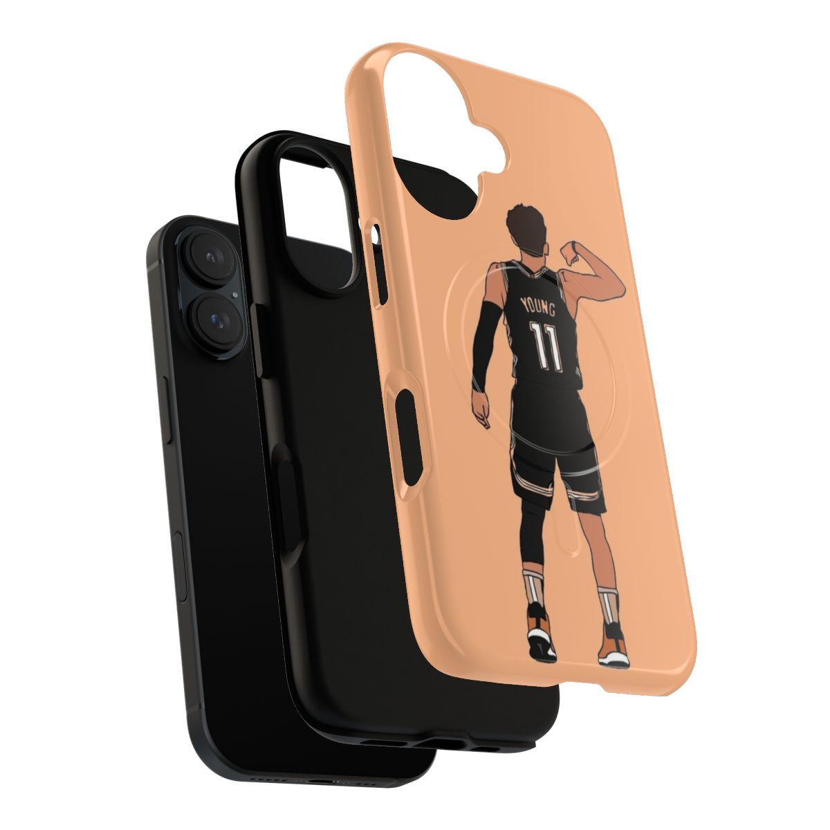 Trae Young-inspired flex magnetic phone case with basketball graphics - Layers