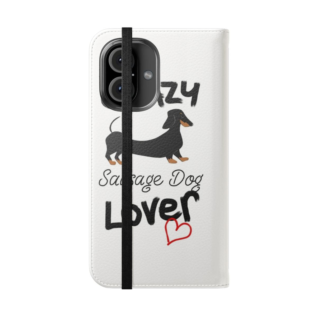 Playful dachshund dog print on a phone case - Folded Front