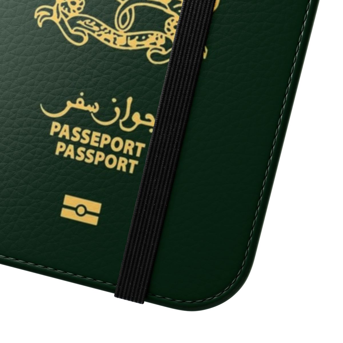 Stylish moroccan phone case with passport design - Close Up