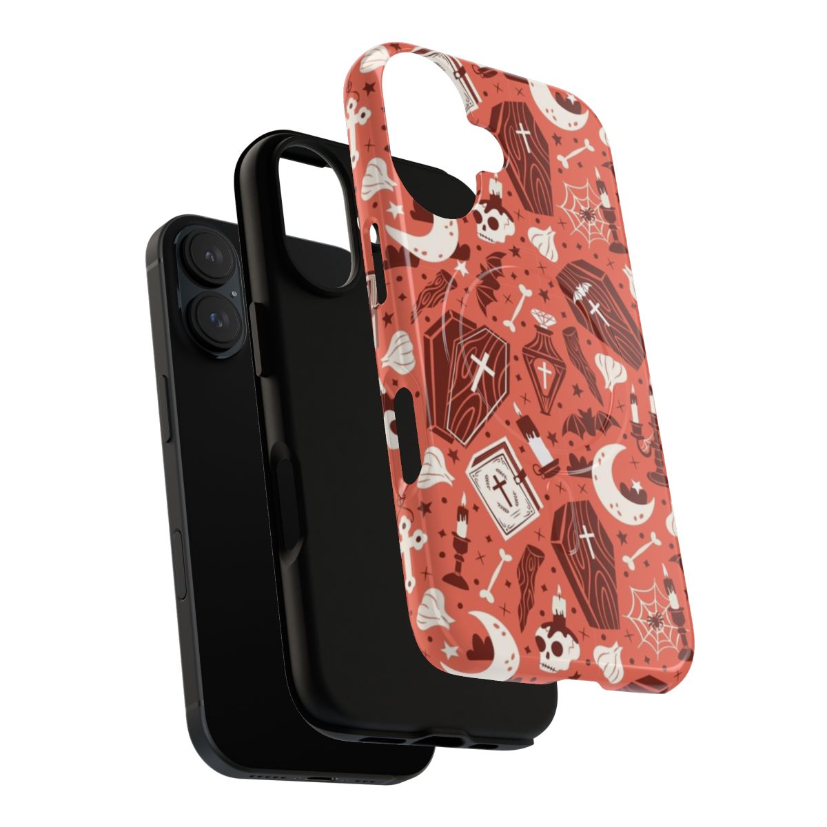 Magnetic phone case with gothic vampire-inspired design - Layers