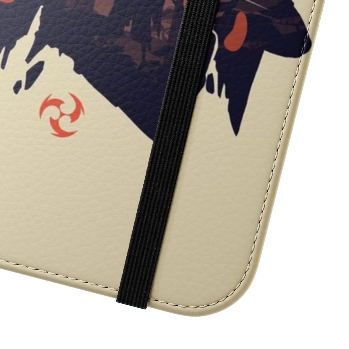 Flip cover phone case featuring Raiden Shogun from the popular game Genshin Impact - Close Up