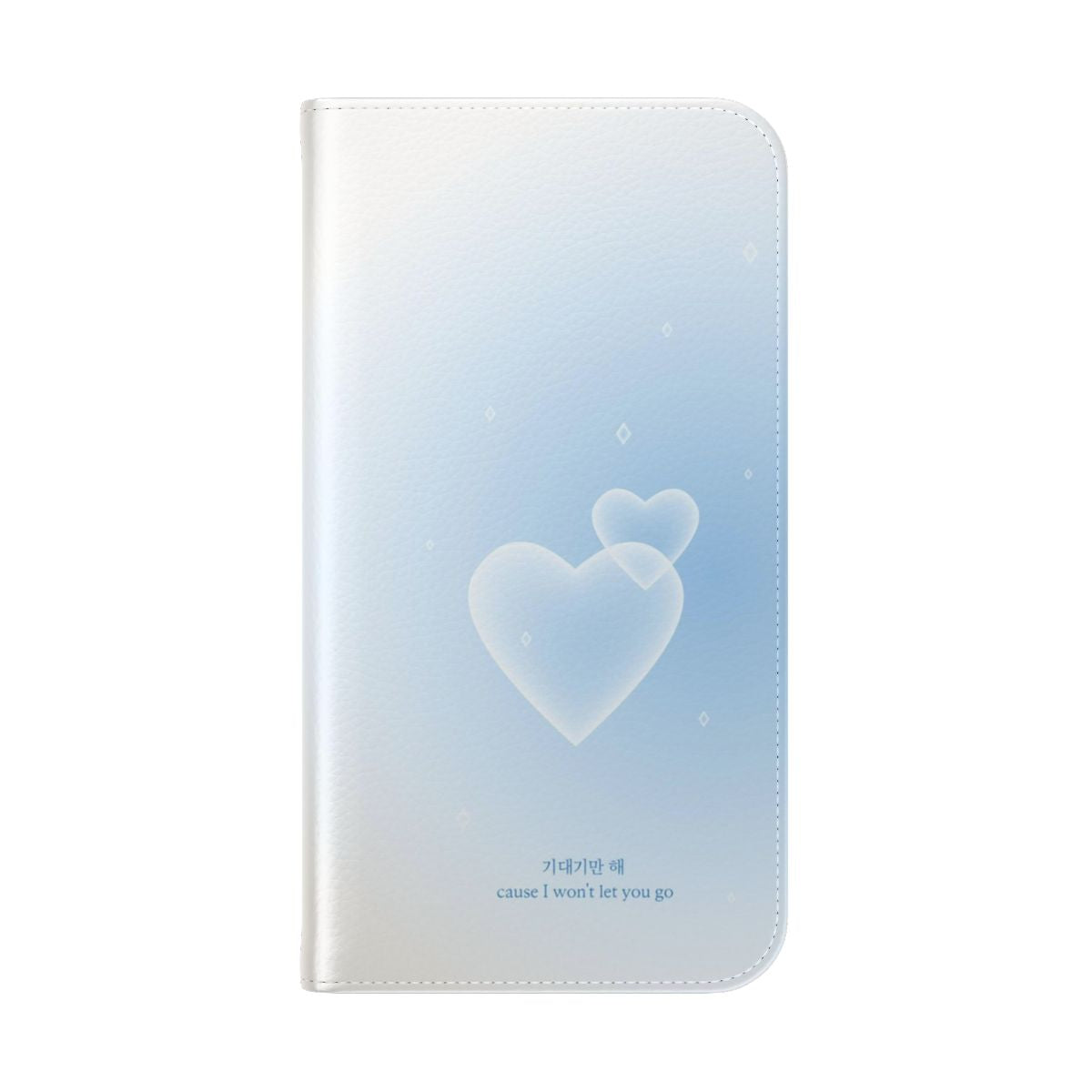 Pastel blue flip cover phone case featuring the Stray Kids (SKZ) logo and members - Folded Back