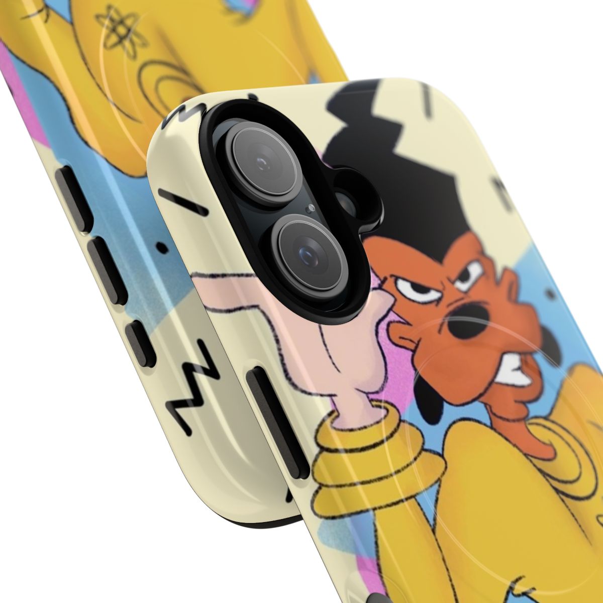 "Retro 90s fan art phone case featuring characters from Disney's A Goofy Movie" - Detail