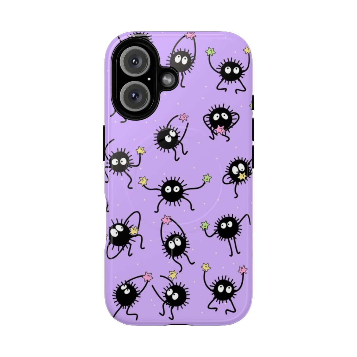 Anime-themed phone case with soot sprite design for Studio Ghibli enthusiasts