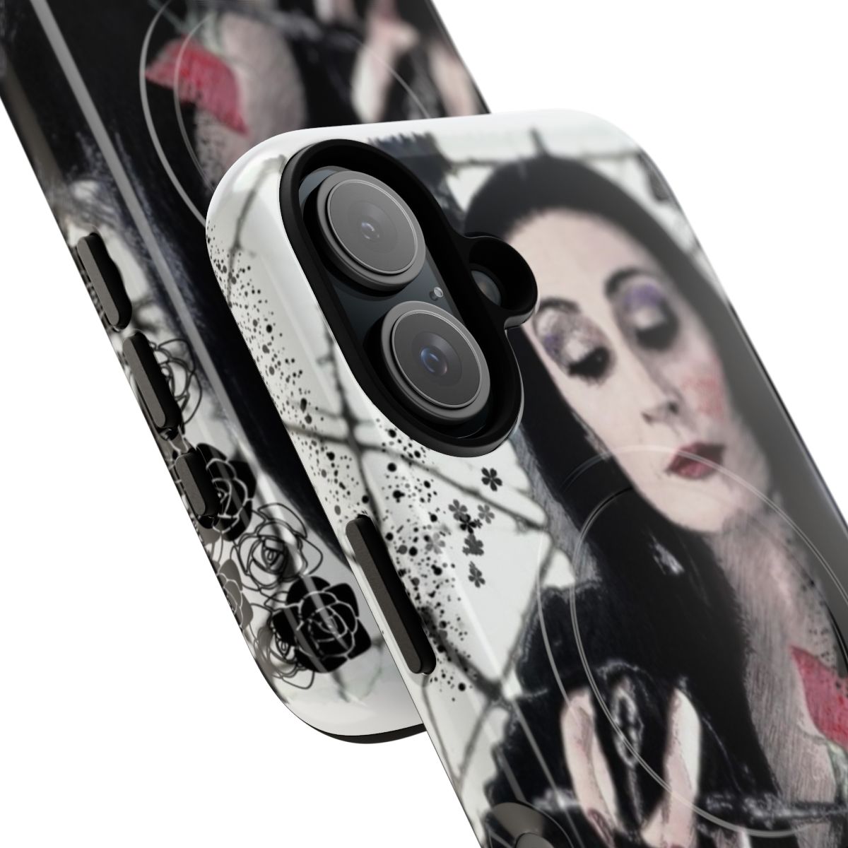 Mysterious Morticia Addams Inspired Protective Phone Case - Detail