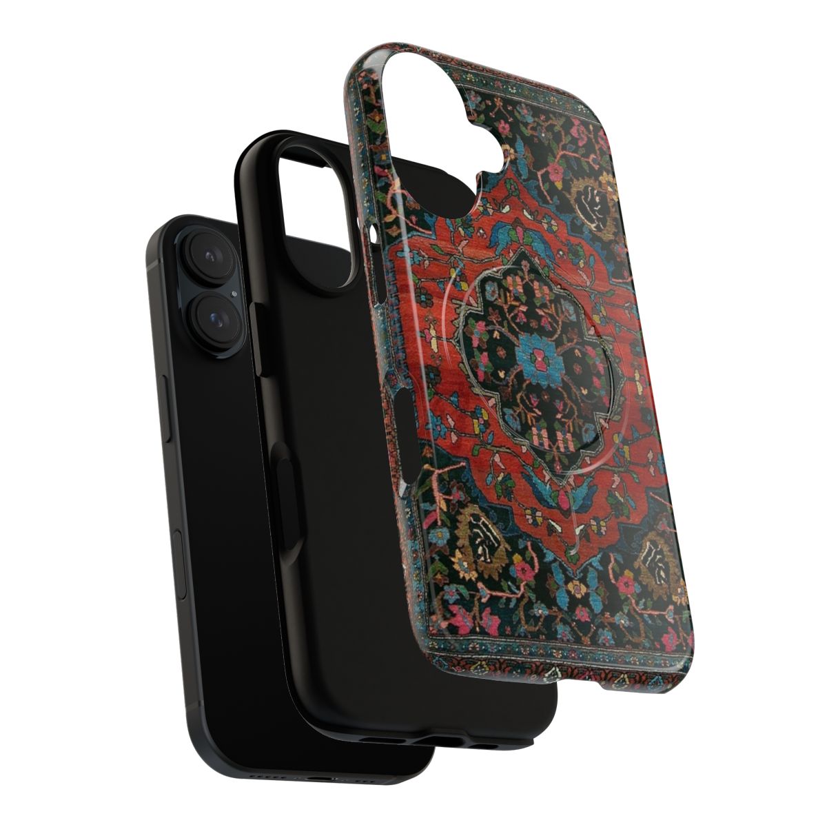 Mystic Moth Geometric Dark Gothic Phone Case with Skull and Moon - Layers