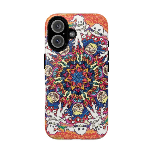 Colorful psychedelic mandala design phone case