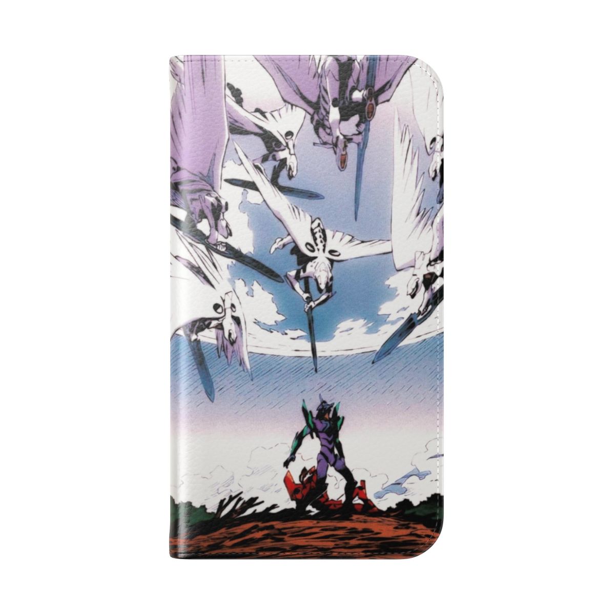 Anime-inspired Evangelion-style flip phone case - Folded Back