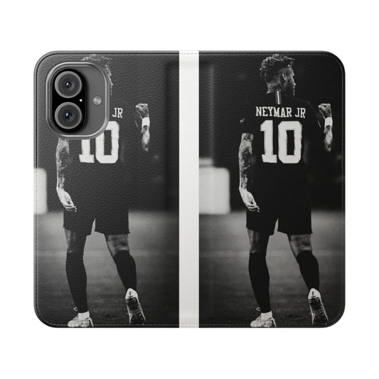 Customizable football-themed phone case featuring Neymar silhouette design