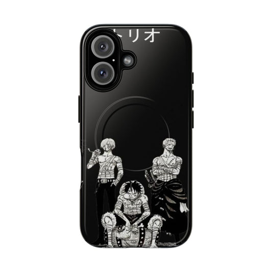 Magnetic tough phone case featuring characters from the popular anime series One Piece.