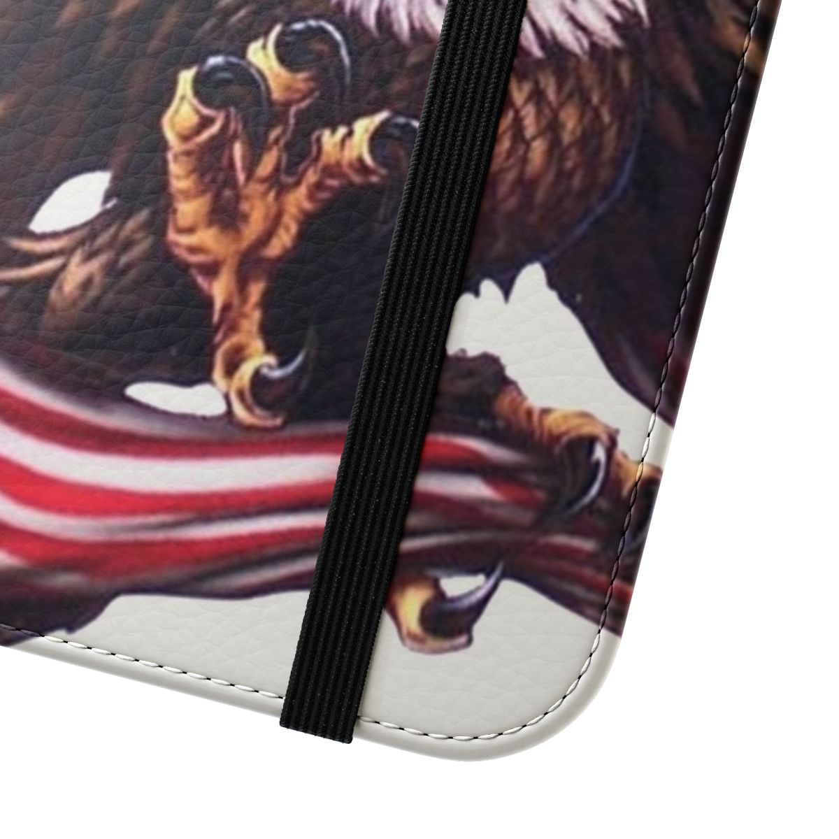 Patriotic phone case with American flag and bald eagle design - Close Up