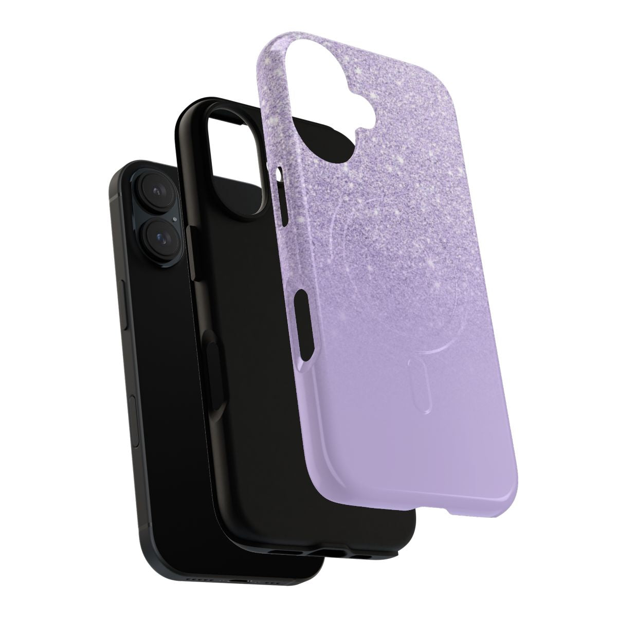 Stylish lavender glitter ombre magnetic tough phone case - Layers