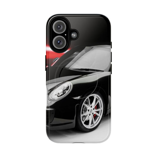 Magnetic tough phone case for 911 sports cars