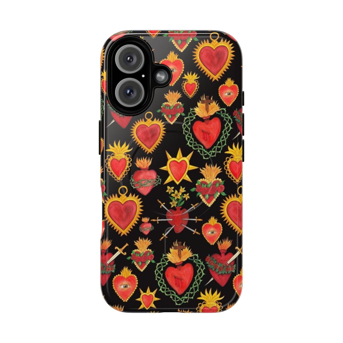 Colorful sacred heart design phone case