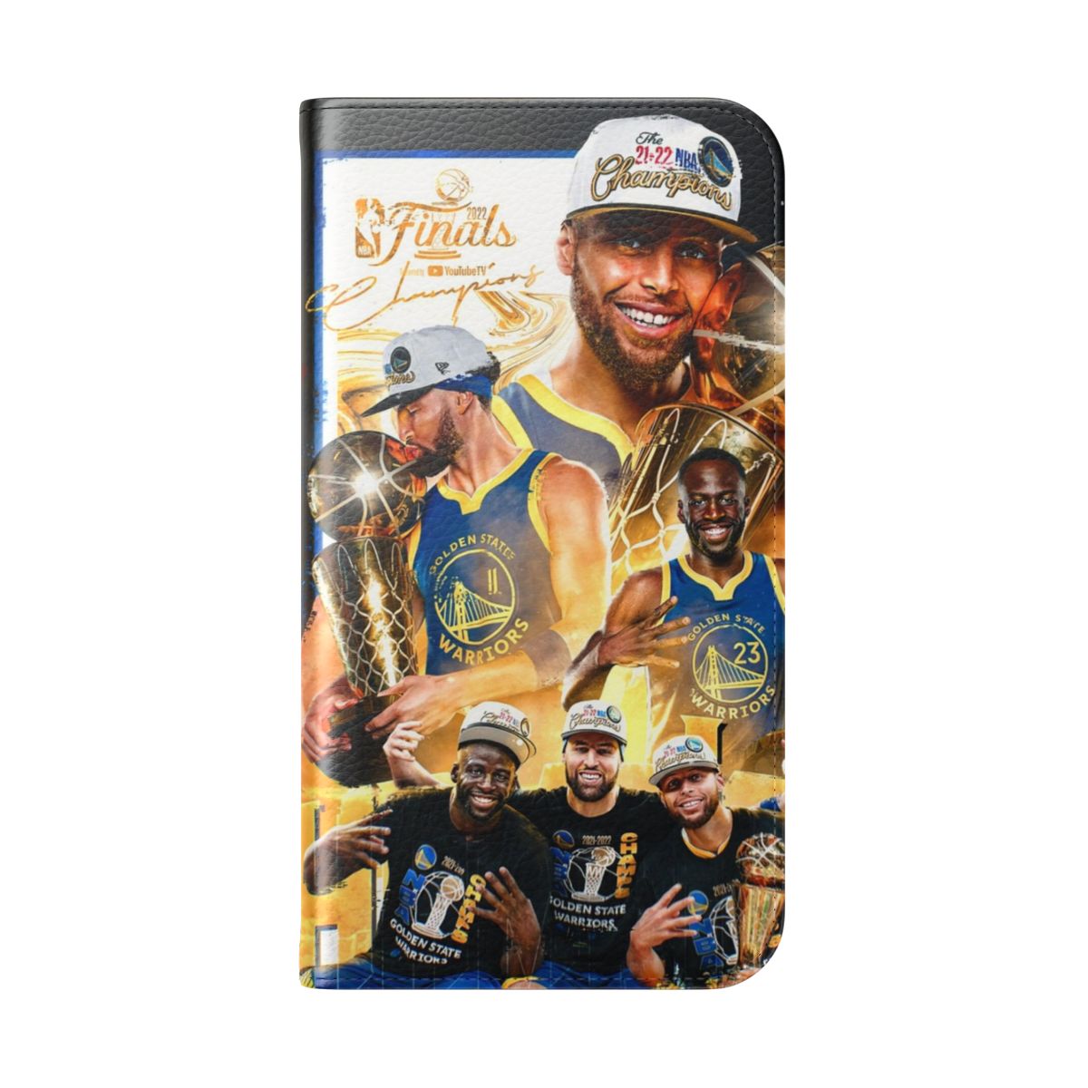 Golden State Warriors 2022 NBA Champions Themed Flip Cover Phone Case - Folded Back