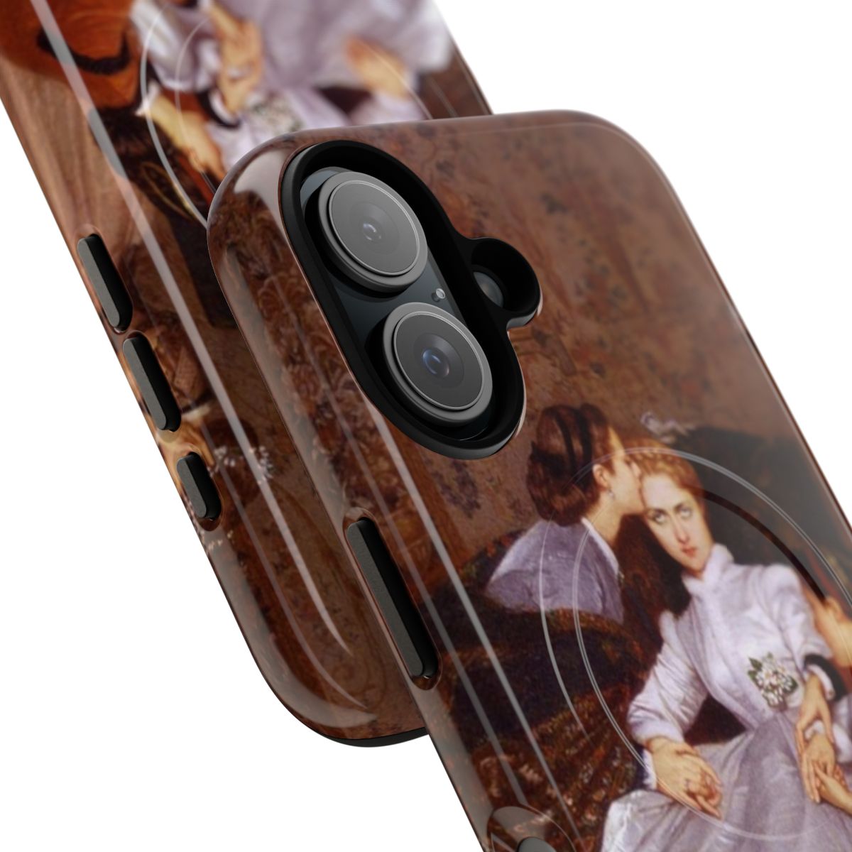 Renaissance-inspired phone case with ethereal floral and angelic design - Detail