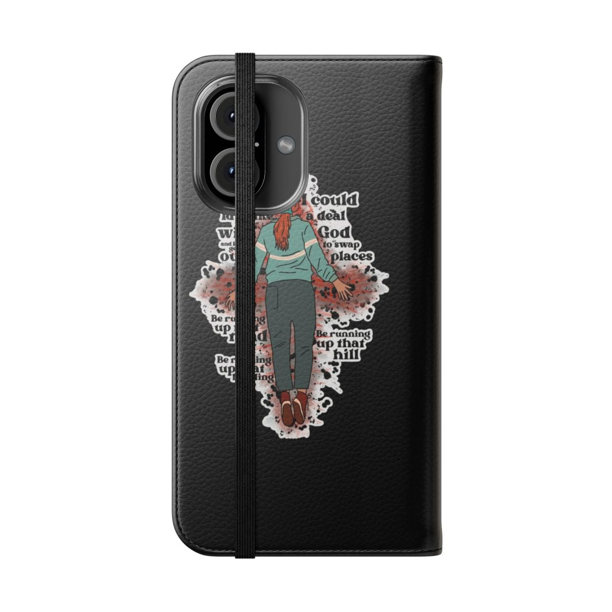 Stranger Things inspired flip cover phone case with Vecna, Max, and Upside Down imagery - Folded Front