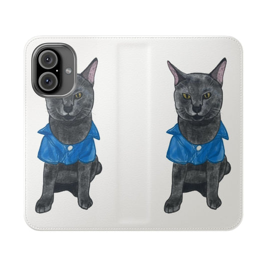 Stylish and whimsical phone case featuring a cute cat named Bacon