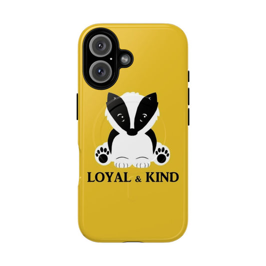 A cute and loyal badger-inspired magnetic phone case for wizarding world fans.