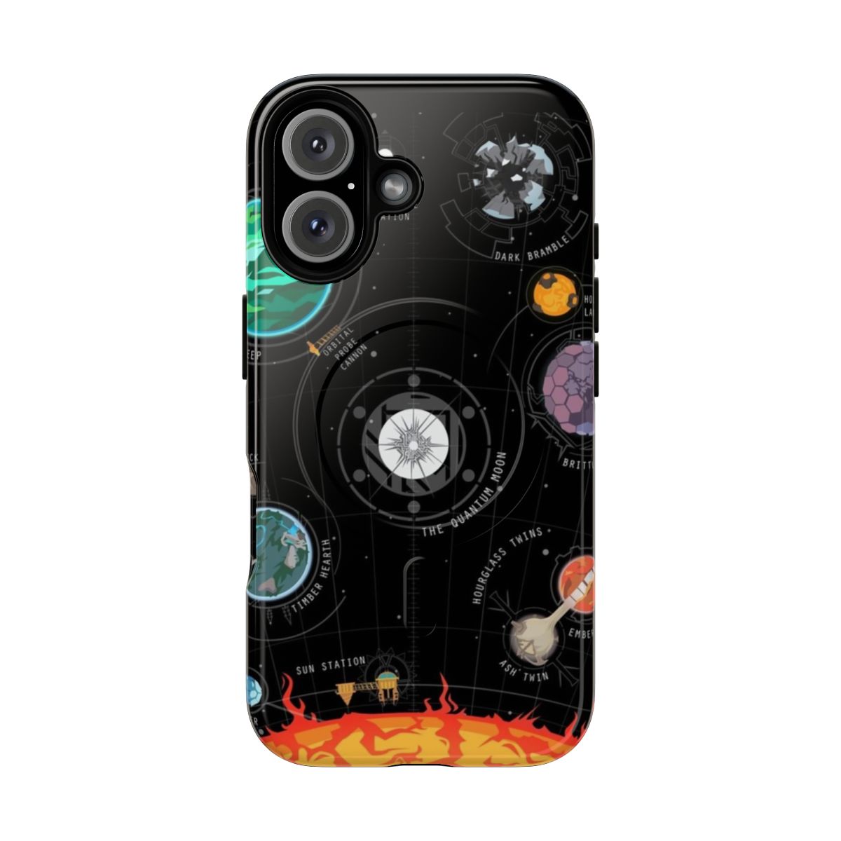 Outer Wilds-themed magnetic phone case with a tough design