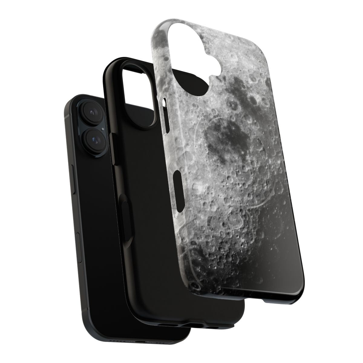 Sleek and protective phone case with a lunar and space-themed design - Layers