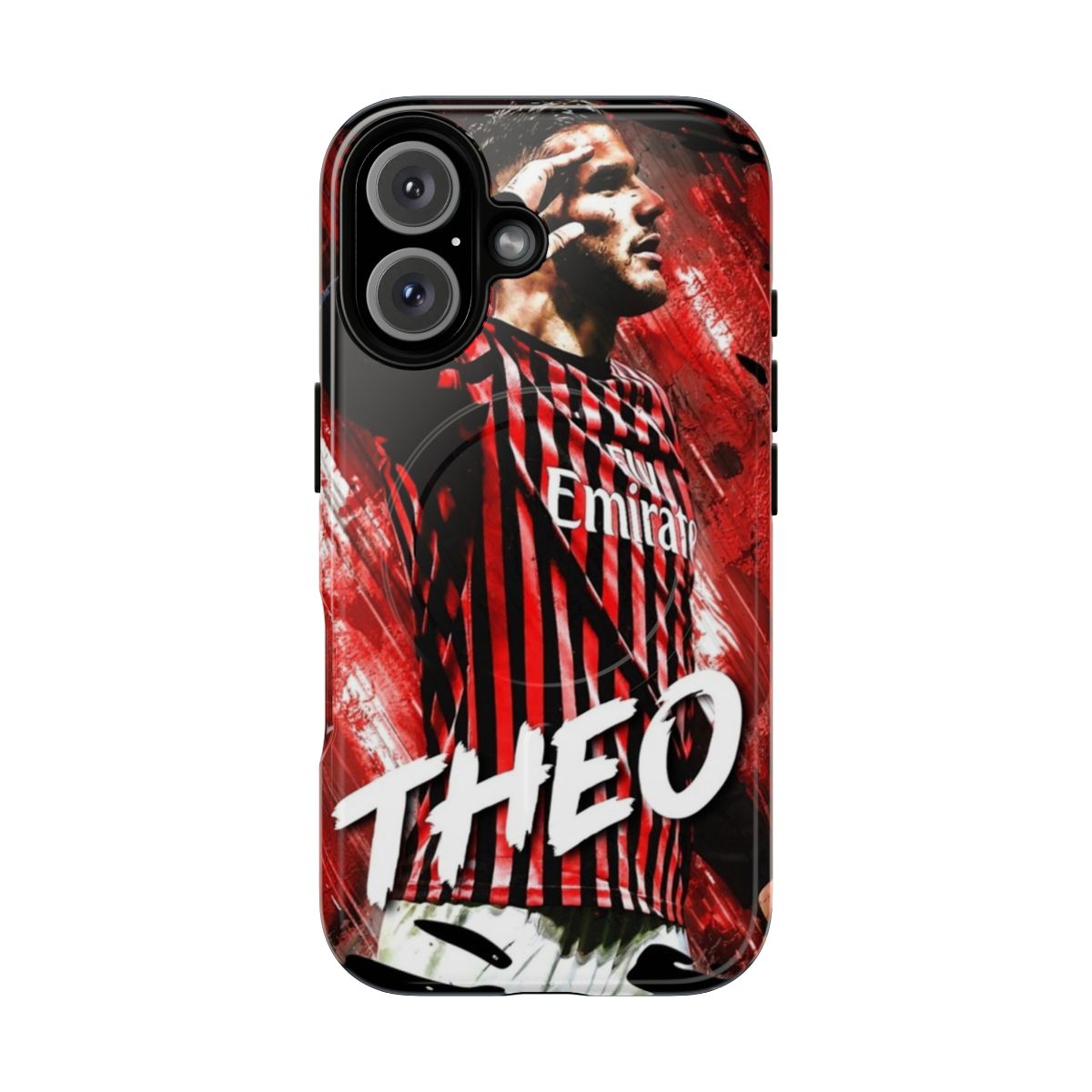 Sleek and protective phone case featuring Theo Hernandez and AC Milan imagery