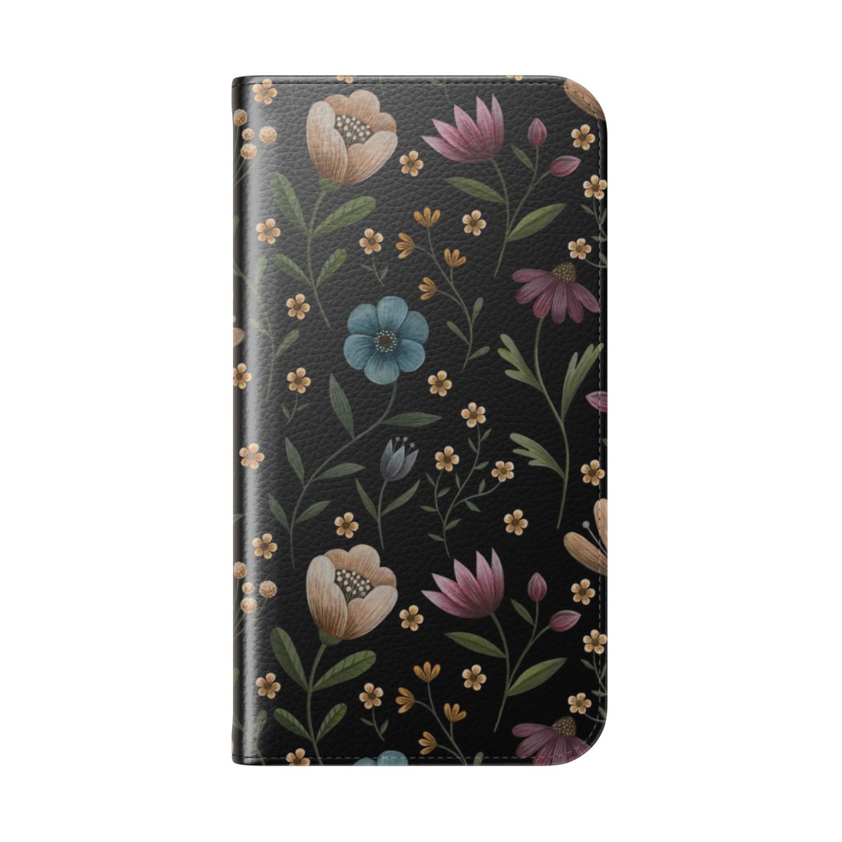 Enchanting floral phone case with a secret garden-inspired botanical design - Folded Back