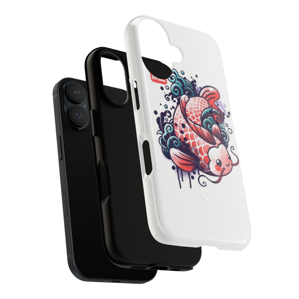 A watercolor painting of a vibrant koi fish on a phone case - Layers