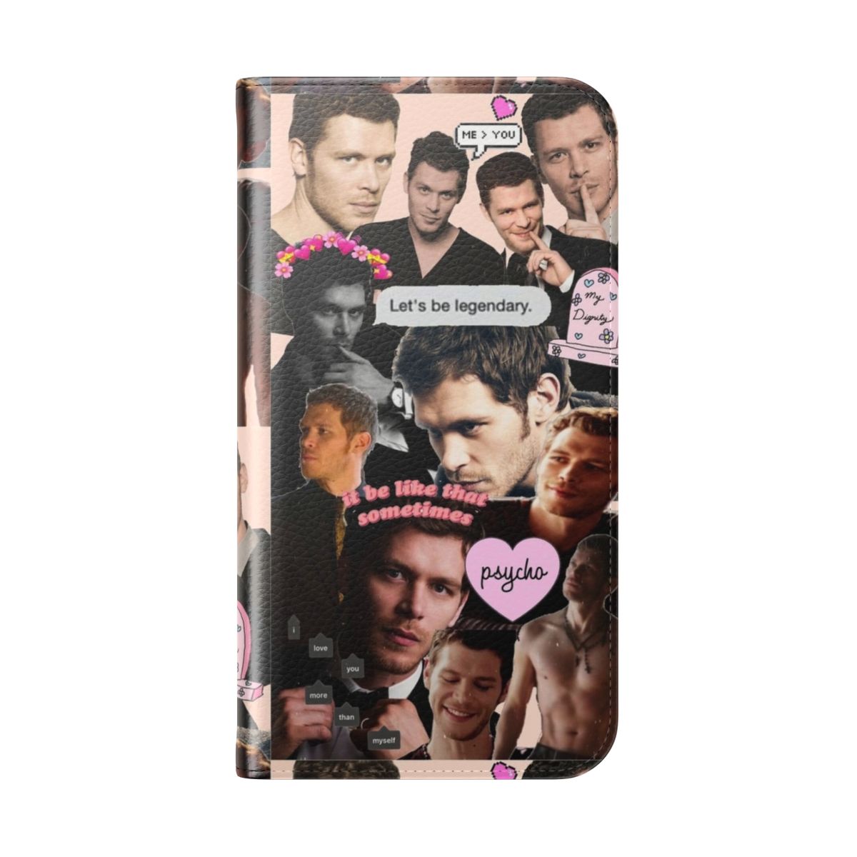 Customized Klaus Mikaelson phone case with flip cover design - Folded Back