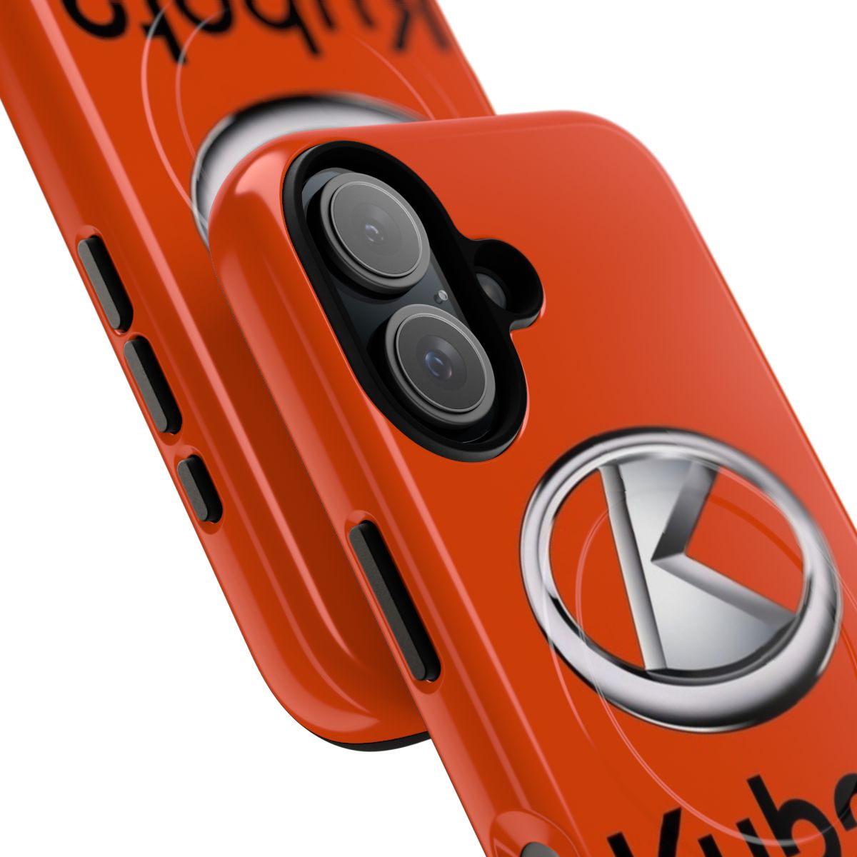 Durable, magnetic phone case inspired by the Kubota tractor brand - Detail