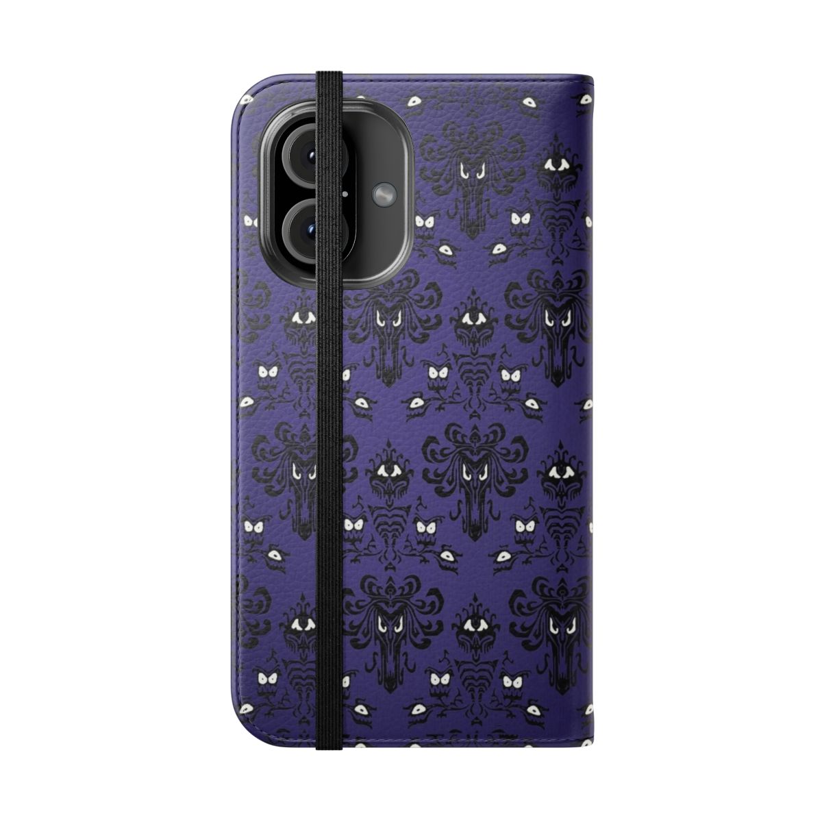 Haunted Halls Gothic Phone Case - Spooky Cellphone Cover with Haunted Mansion Inspired Design - Folded Front